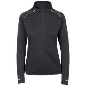 TRESPASS EVIE WOMEN’S ACTIVE FULL ZIP TOP Black maglia running donna