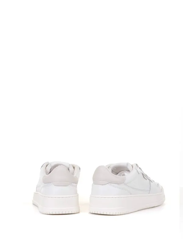 White pink leather sneaker