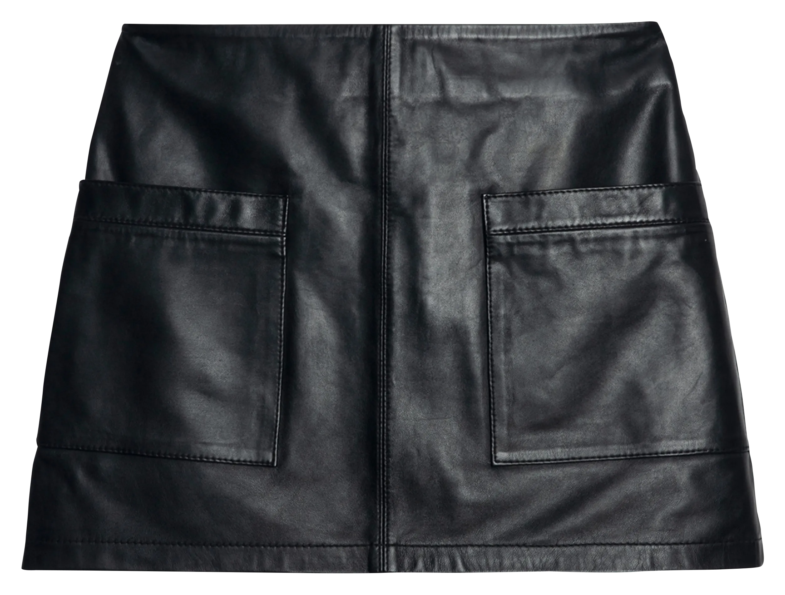  ZADIG&VOLTAIRE   JAIME - Gonna corta con zip dietro in pelle | Nero